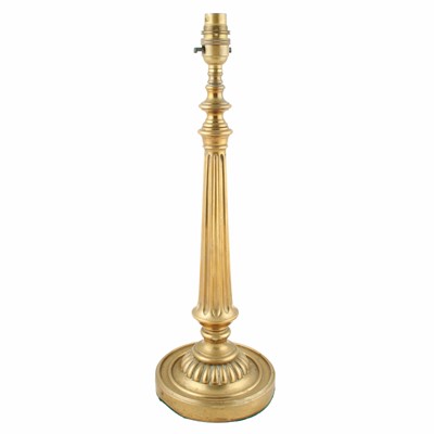 Lot 300 - A late 19th Century brass table lamp