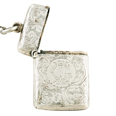 Lot 209 - A Victorian silver vesta case by Mitchell Bosley & Co