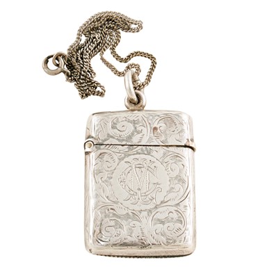 Lot 209 - A Victorian silver vesta case by Mitchell Bosley & Co