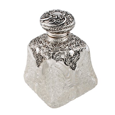 Lot 233 - A large Victorian silver mounted perfume bottle by H Matthews