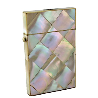 Lot 208 - A Victorian mother-of-pearl visiting card case