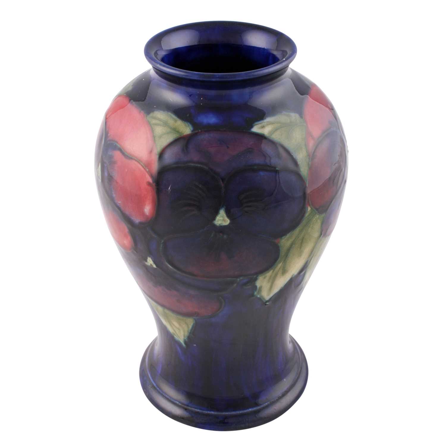 Lot 38 - A Walter Moorcroft 'Pansy' pattern vase