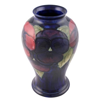 Lot 38 - A Walter Moorcroft 'Pansy' pattern vase