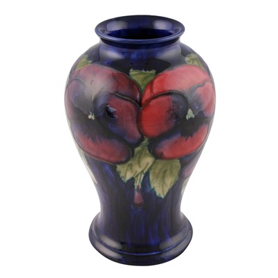 Lot 38 - A Walter Moorcroft 'Pansy' pattern vase