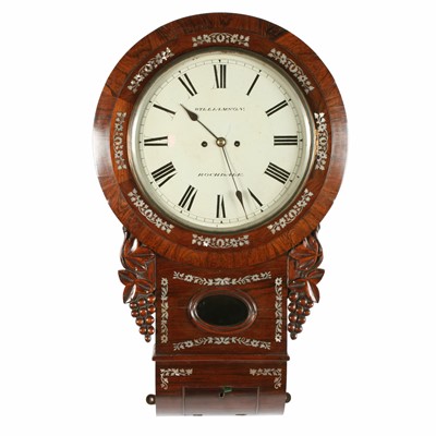 Lot 288 - Williamson, Rochdale: a mid-19th Century rosewood drop dial wall clock