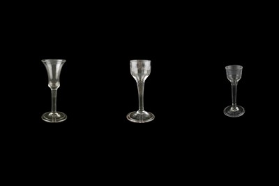 Lot 68 - Three George II wine glasses