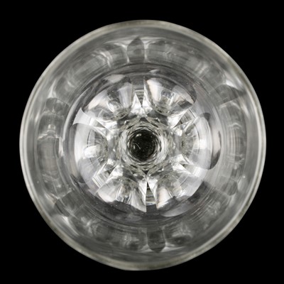 Lot 70 - Two George III wine glasses with facetted stems