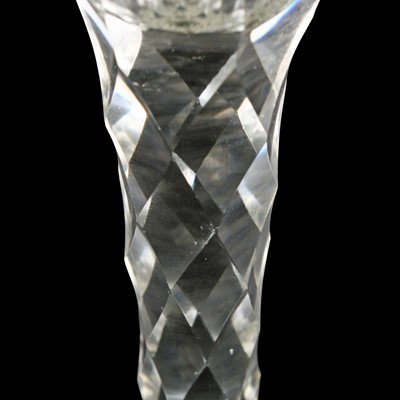Lot 70 - Two George III wine glasses with facetted stems