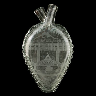 Lot 86 - A late Victorian blown and cut-glass double sided gimmel flask