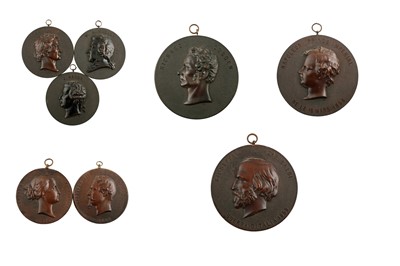 Lot 175 - Eight mid-19th Century French Bois Durci medallions