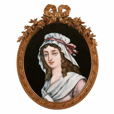 Lot 158 - A 19th Century French Limoges enamel portrait