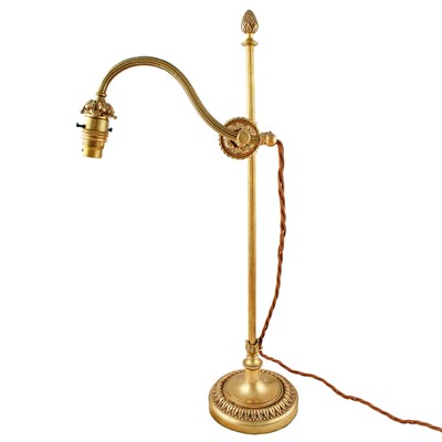 Lot 302 - A French brass student lamp