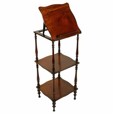 Lot 456 - A Victorian mahogany whatnot and music or reading stand