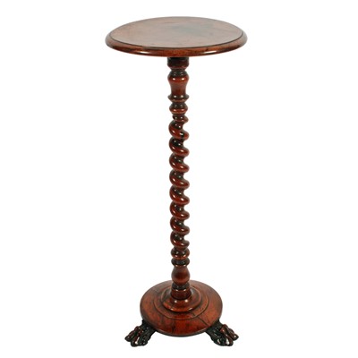 Lot 337 - A William IV rosewood candle stand