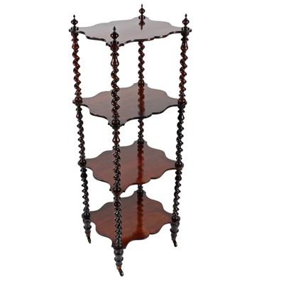 Lot 466 - A Victorian four-tier rosewood whatnot