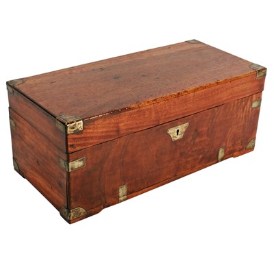 Lot 411 - A Victorian camphorwood small trunk or document box