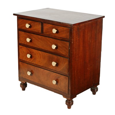 Lot 444 - A Regency miniature mahogany chest of drawers