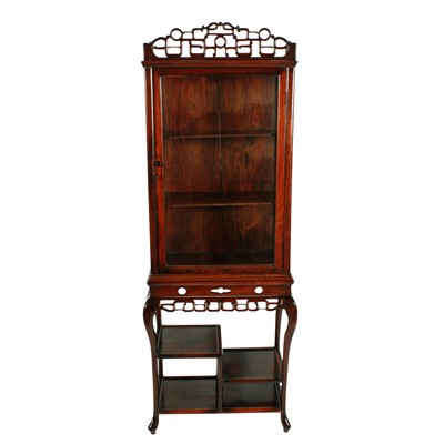 Lot 481 - A late 19th Century Chinese carved rosewood cabinet on stand