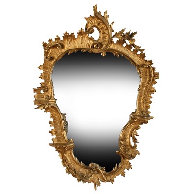 Lot 344 - An early 19th Century carved giltwood Rococo style gilded mirror