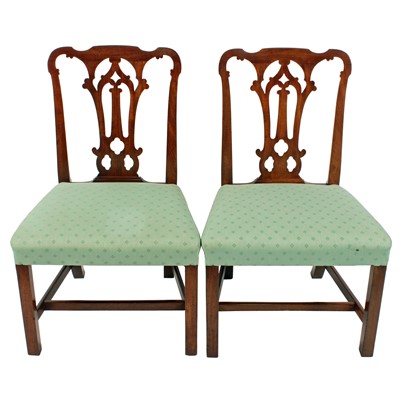 Lot 494 - A pair of George II black walnut chairs