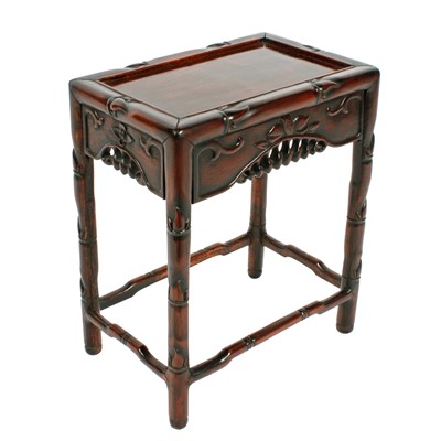 Lot 506 - A late 19th Century Chinese carved rosewood faux bamboo stand