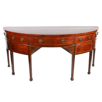 Lot 508 - A large George III mahogany demi-lune sideboard