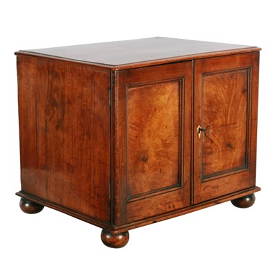 Lot 445 - A Victorian figured walnut two-door table cabinet