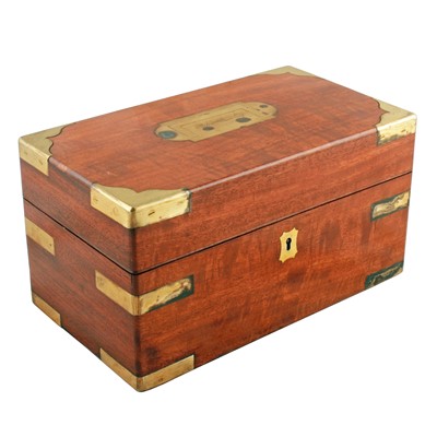 Lot 416 - A late Georgian mahogany and brass bound apothecary box