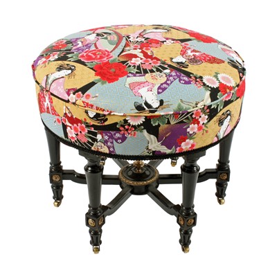 Lot 550 - A Victorian ebonised circular stool