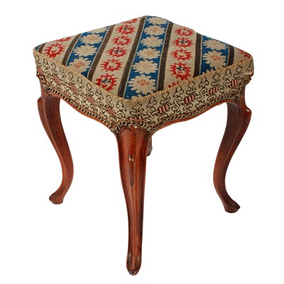 Lot 558 - A Victorian square rosewood stool