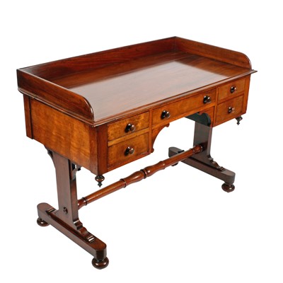 Lot 566 - A Victorian mahogany kneehole washstand or side table