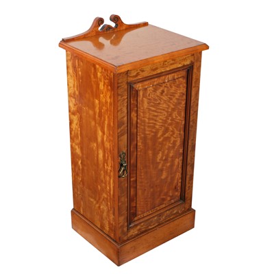 Lot 580 - A Victorian satinwood bedside cabinet