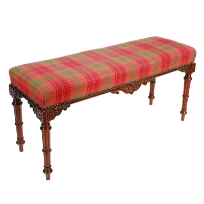 Lot 593 - A Victorian walnut window seat