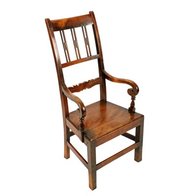 Lot 597 - A mid-19th Century Scottish birch wood armchair