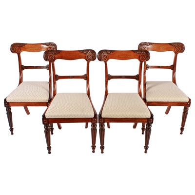 Lot 598 - A set of four George IV rosewood chairs in the manner of Gillows