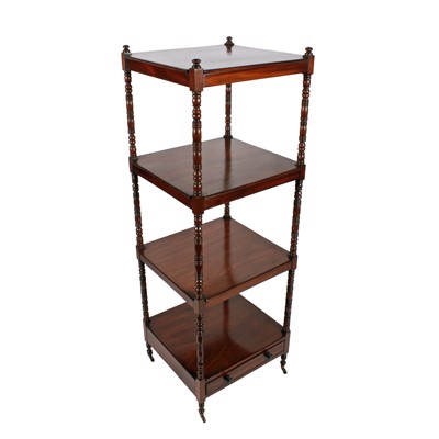 Lot 599 - A George III mahogany four-tier whatnot