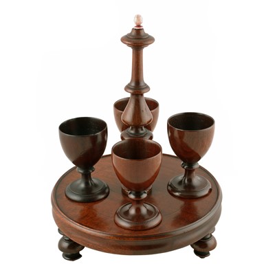 Lot 180 - A George III mahogany 'treen' egg cruet