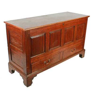 Lot 600 - A George III oak mule chest