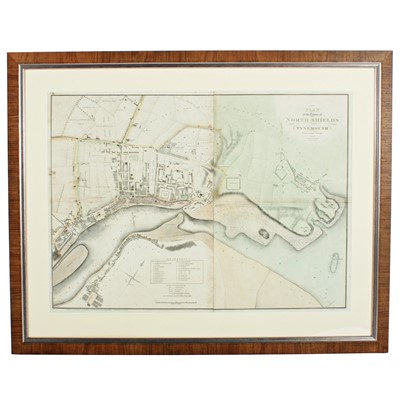 Lot 131 - A George IV engraved and hand coloured plan of North Shields & Tynemouth by John Wood