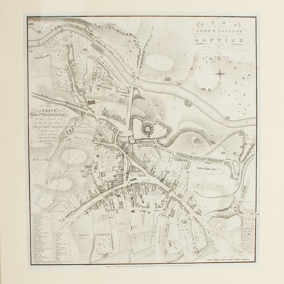 Lot 132 - A George IV engraved and hand-coloured plan of The Town & Borough of Alnwick by John Wood