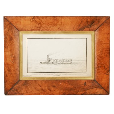 Lot 141 - A mid-19th Century etching of a pen drawing of the Steamer Mississippi