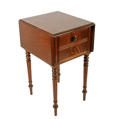 Lot 615 - A George IV mahogany drop leaf bedside cabinet