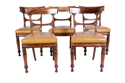 Lot 619 - A set of five George IV rosewood dining chairs