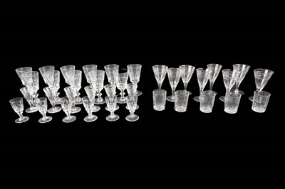 Lot 99 - A set of ten 20th Century Georgian style sherry glasses; and other glassware