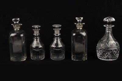 Lot 92 - Two pair of 19th Century decanters; and a 20th Century decanter