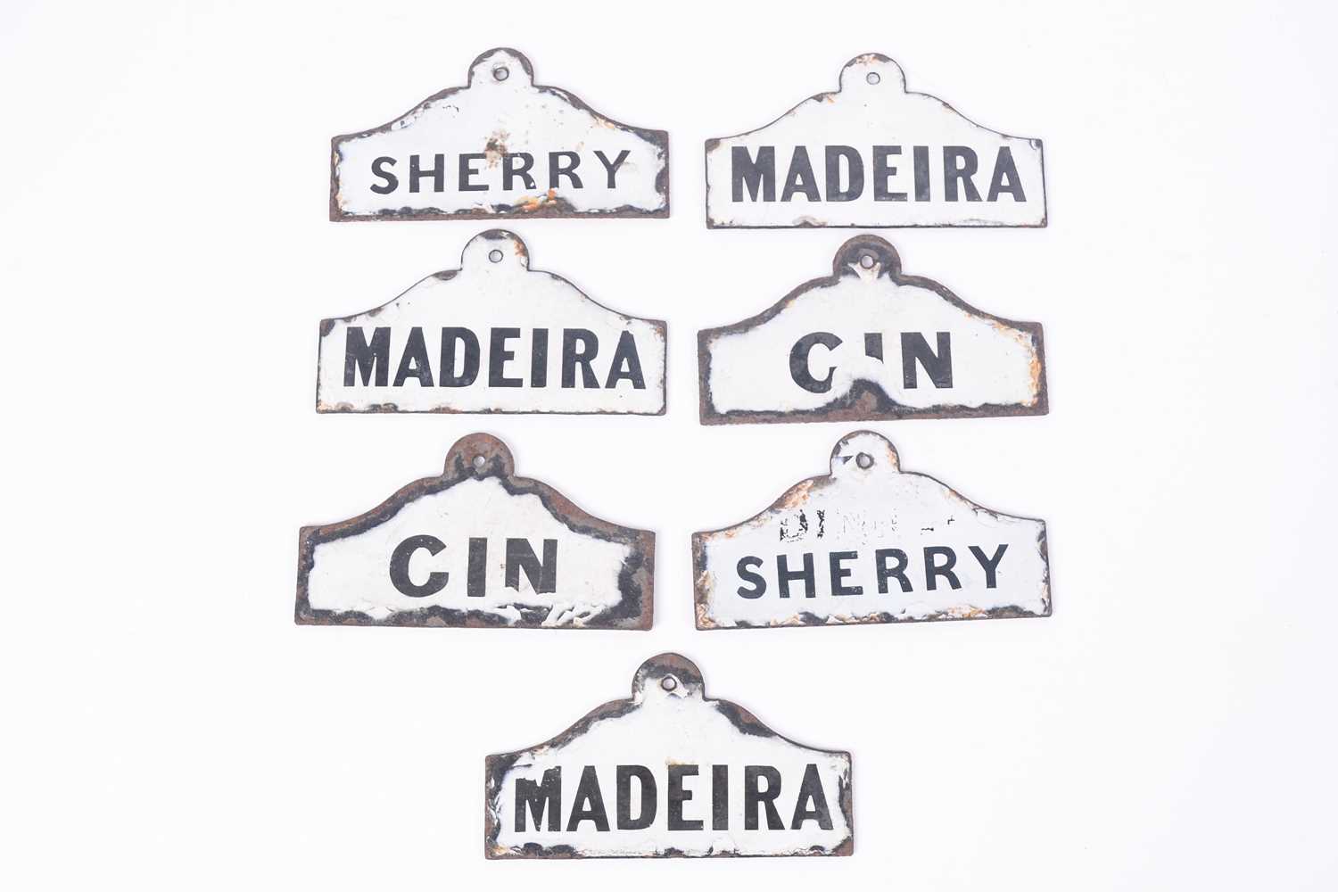 Lot 312 - White enamel wine labels