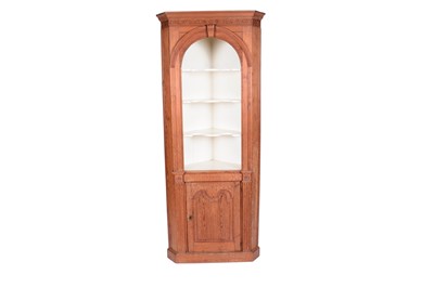 Lot 628 - A 19th Century pine standing corner cupboard