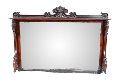 Lot 385 - A Victorian carved rosewood overmantel