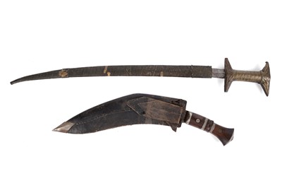 Lot 248 - An African sword; and a Kukri