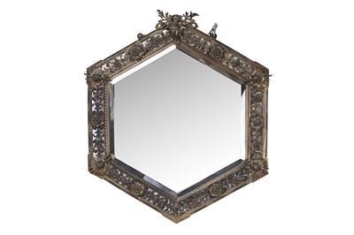 Lot 152 - An early/mid-20th Century brass octagonal mirror